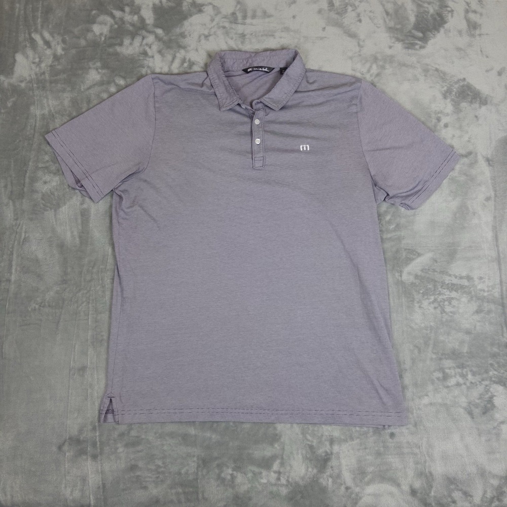 Travis Mathew Polo Performance Golf Mens 2XL Casual Solid Stretch Purple‎